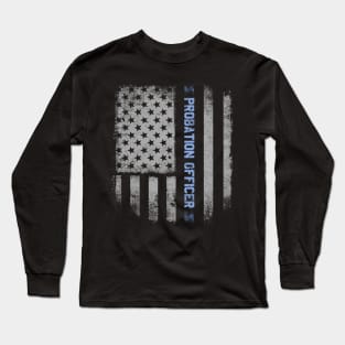 Probation Officer Us Flag Long Sleeve T-Shirt